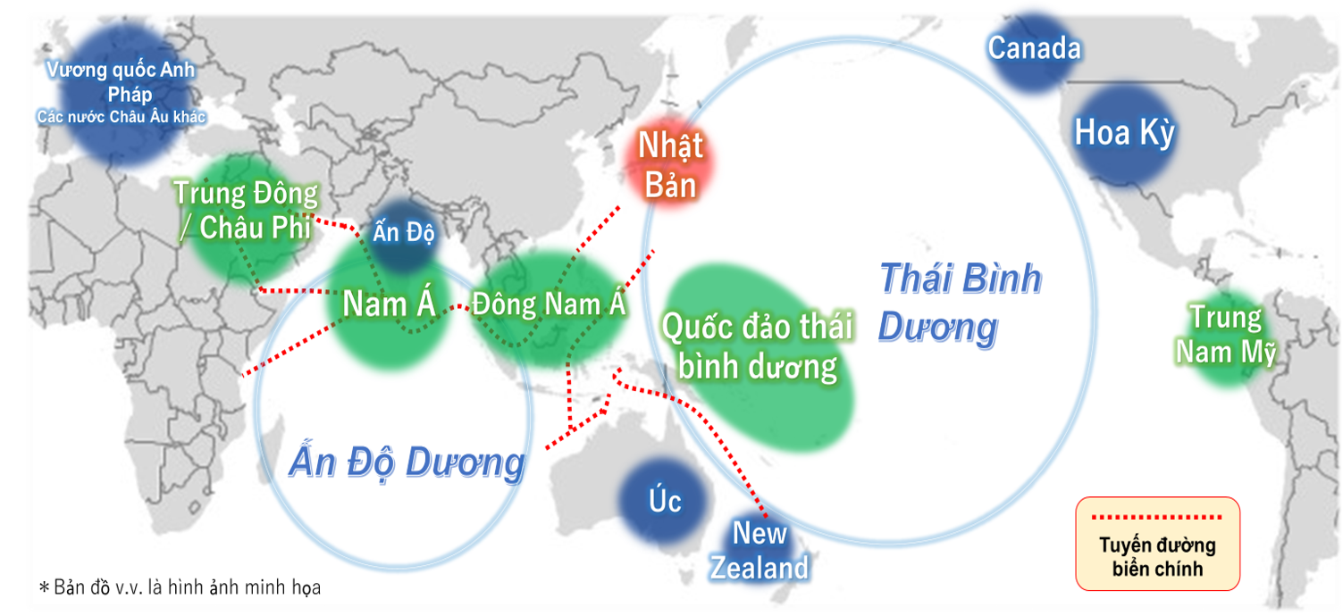 Thúc đẩy Tầm nhìn 'Ấn Độ Dương-Thái Bình Dương tự do và rộng mở' được nhìn thấy trên bản đồ