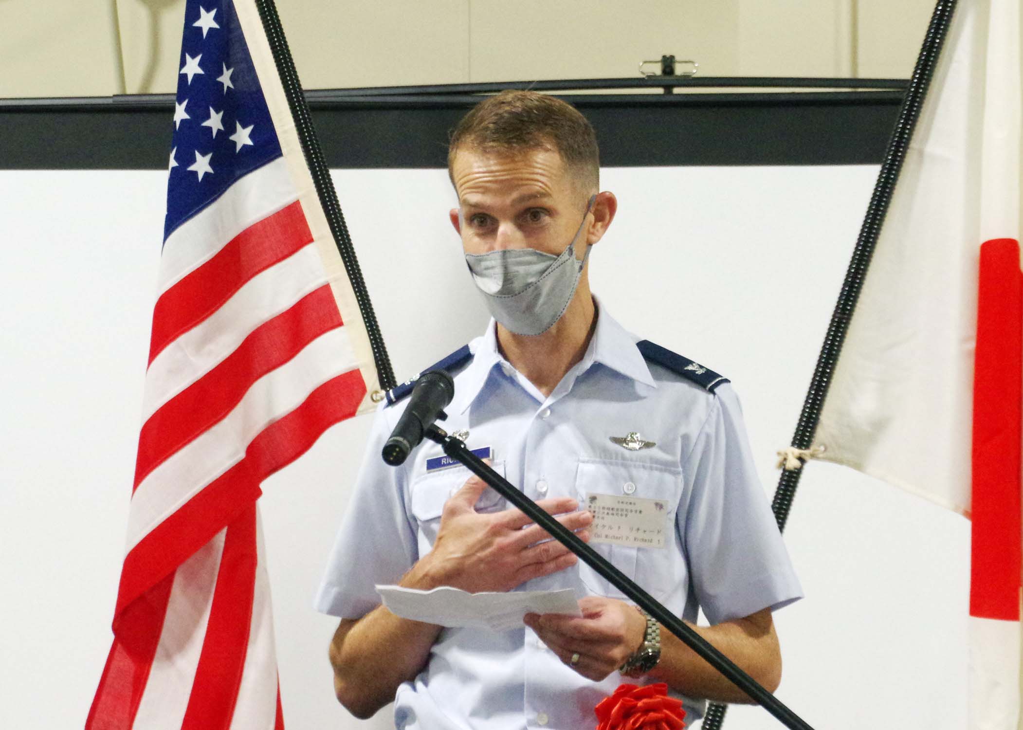 来賓挨拶（米軍三沢基地司令官）