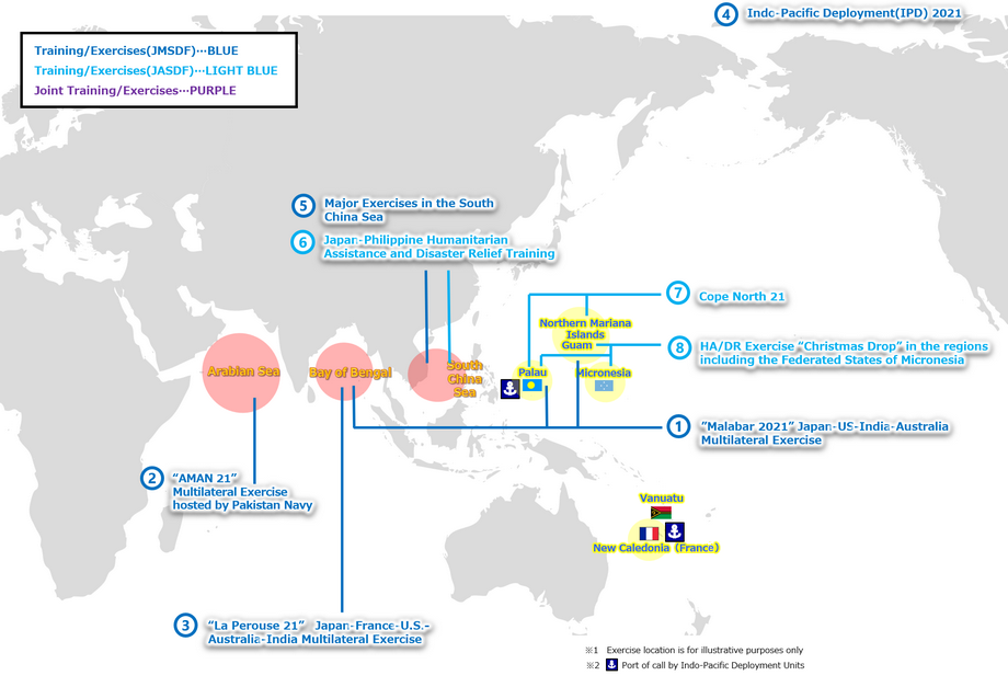 Major Exercises with Partner Nations in the Indo-Pacific