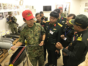 Explanation at JGSDF Camp Okinawa