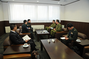 Courtesy call to a principal of the JGSDF Engineering School