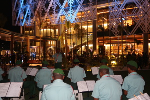 Lighted-up performance stage