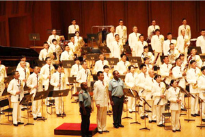 Training for regular concerts of JGSDF Central Band