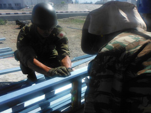 Assembling the building frame