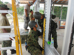 JSDF members check levels