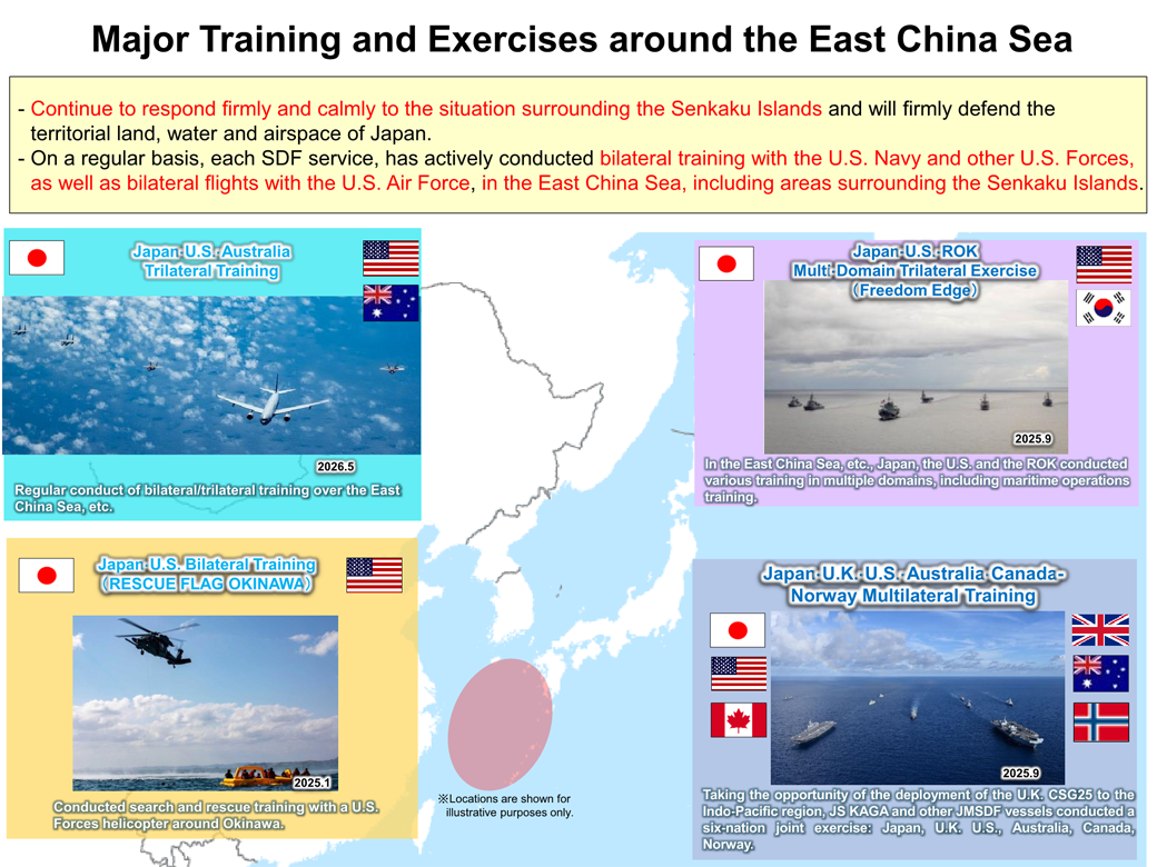 Major Training and Exercises around the East China Sea