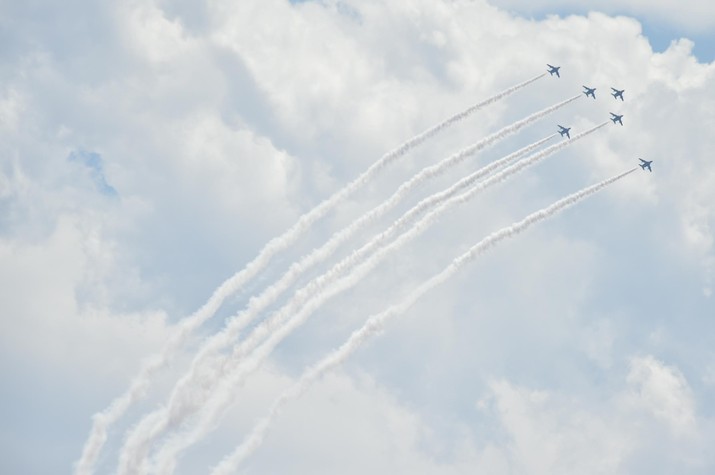 Salute Flyover by JASDF Blue Impulse