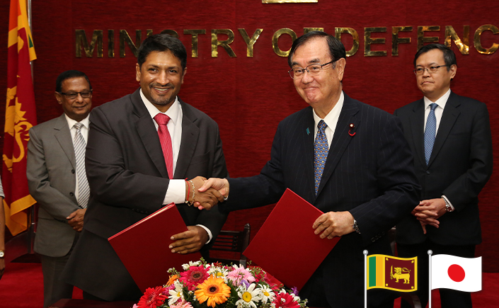 Then-State Minister of Defense Harada Visits Sri Lanka