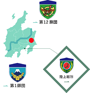 土浦駐屯地の地図