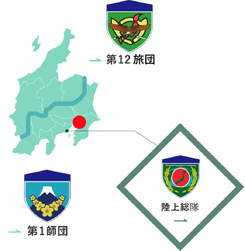 松戸駐屯地の地図