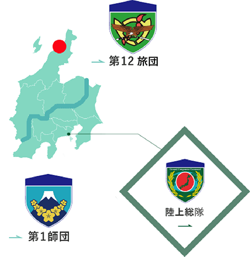 新発田駐屯地の地図