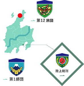 新発田駐屯地の地図