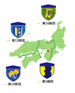 八尾駐屯地の地図