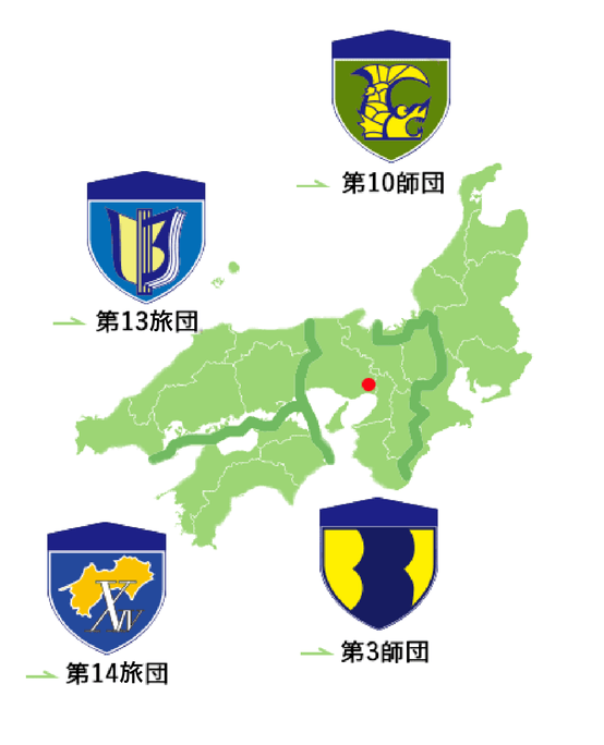 川西駐屯地の地図