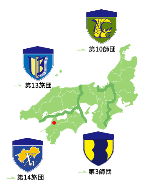 松山駐屯地の地図