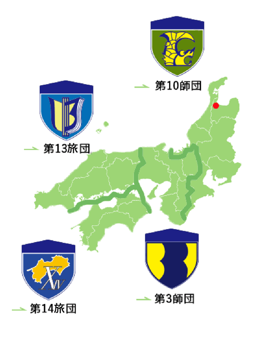 富山駐屯地の地図