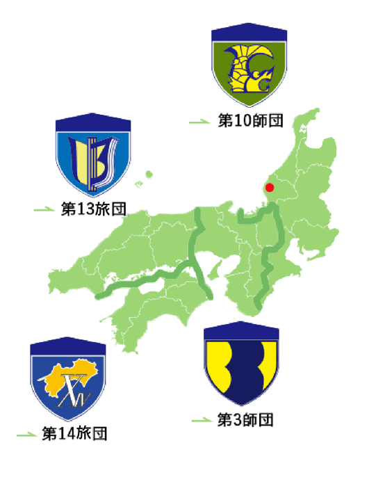 鯖江駐屯地の地図