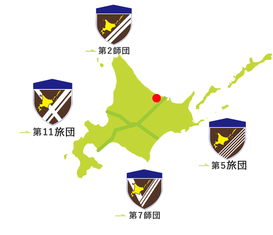 遠軽駐屯地の地図