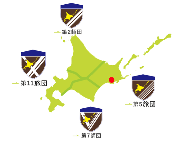 釧路駐屯地の地図