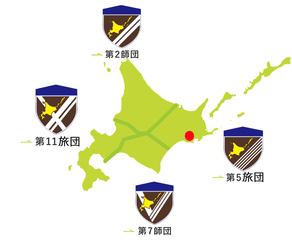 釧路駐屯地の地図