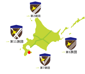 函館駐屯地の地図