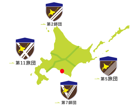 静内駐屯地の地図