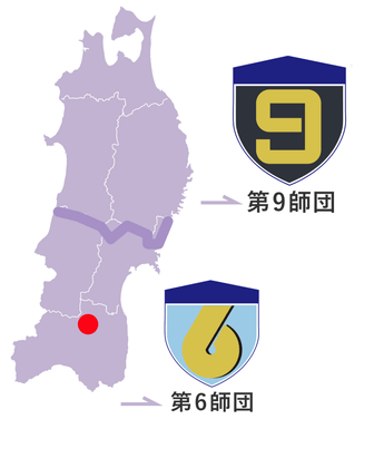 福島駐屯地の地図