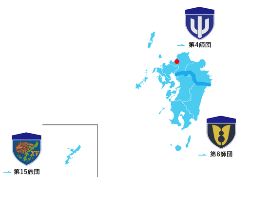 福岡駐屯地の地図