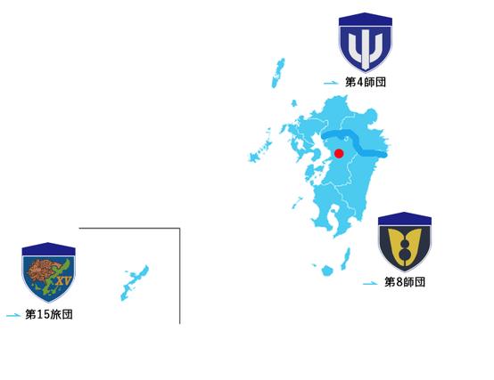 熊本駐屯地の地図