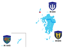 対馬駐屯地の地図