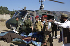 Emergency air transportation for the patients in Pakistan (2005)