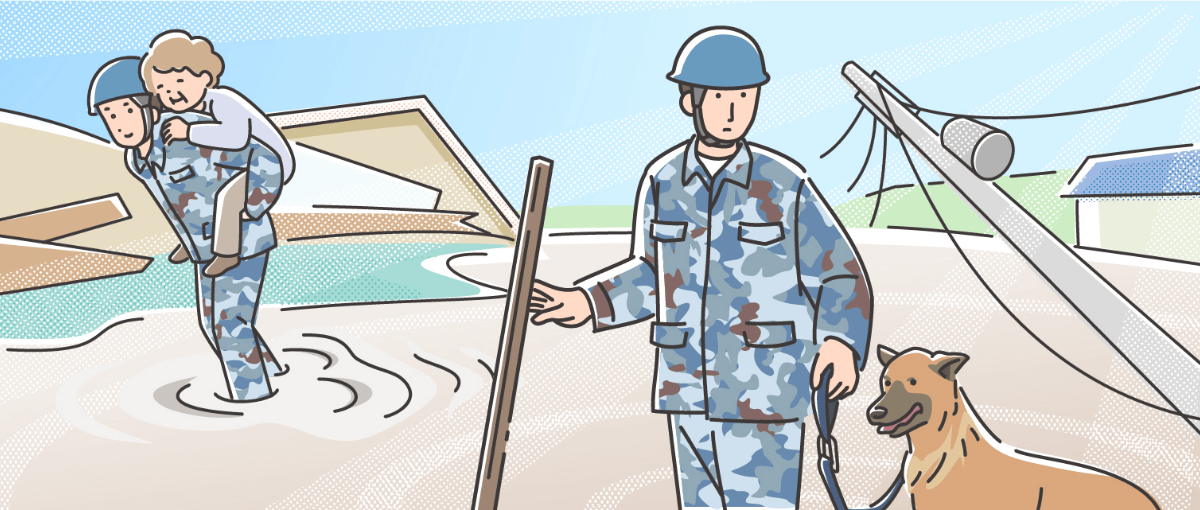 災害派遣の最前線で人を助け守るプロになる｜成長できる舞台 陸海空