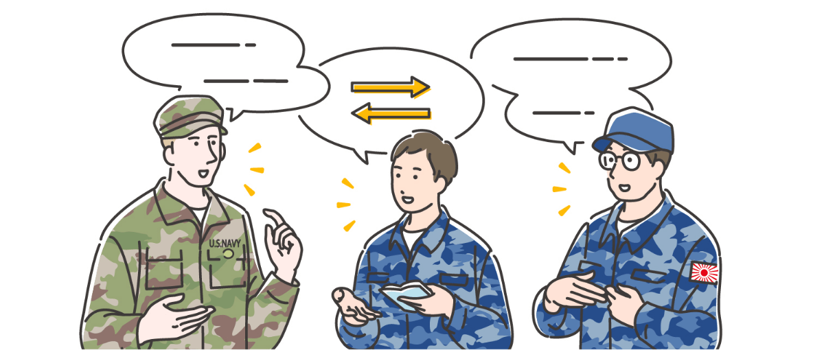 語学力を活かし通訳として国防を支える