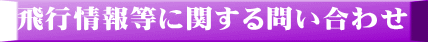 飛行情報等に関する問い合わせ 