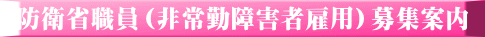 防衛省職員（非常勤障害者雇用）募集案内 
