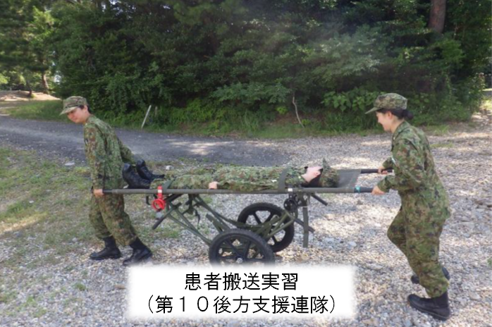 患者搬送実習（第１０後方支援連隊）