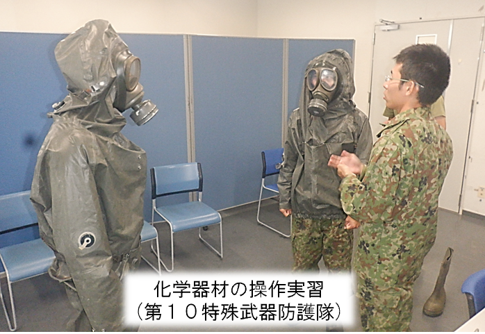 化学器材の操作実習（第１０特殊武器防護隊）
