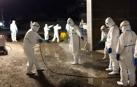 県職員と連携しての除染