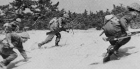 砂浜での戦闘訓練(米子市安倍)