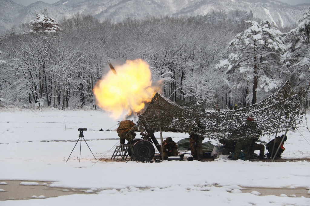 吹雪の中の射撃