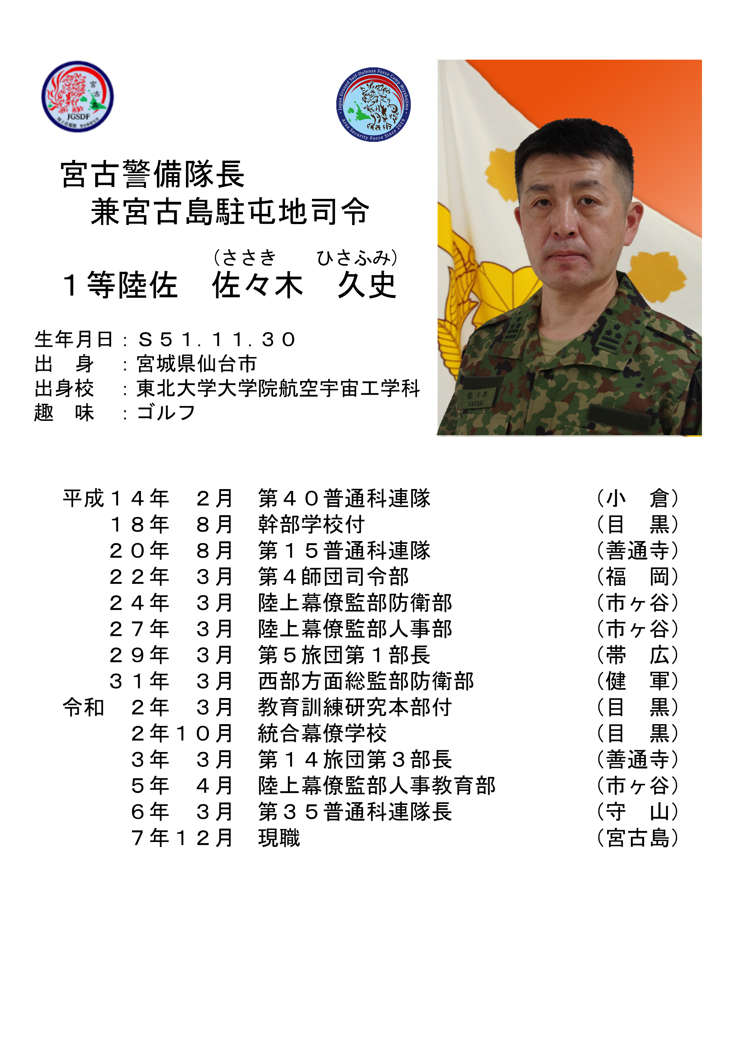 駐屯地司令紹介