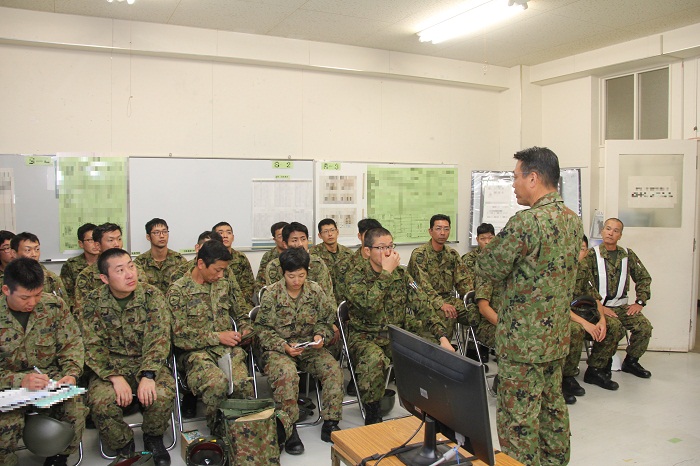 第５後方支援隊長による状況説明