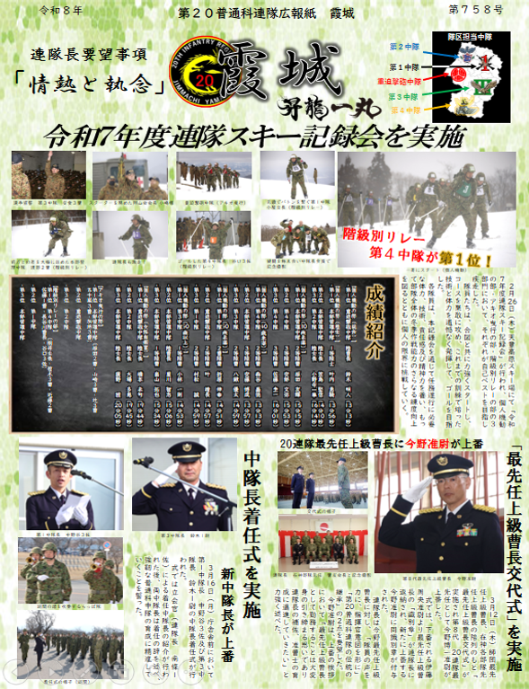 第20普通科連隊 | 陸上自衛隊第6師団