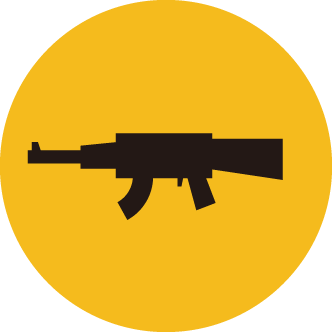 銃のシルエットがついてるアイコン