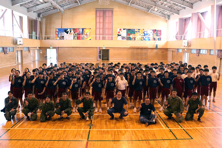 防災教育終了後の集合写真