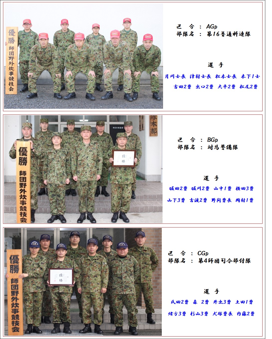 輝く隊員の紹介