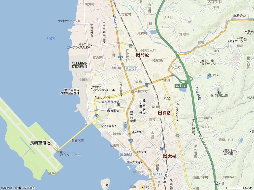 駐屯地の周辺地図