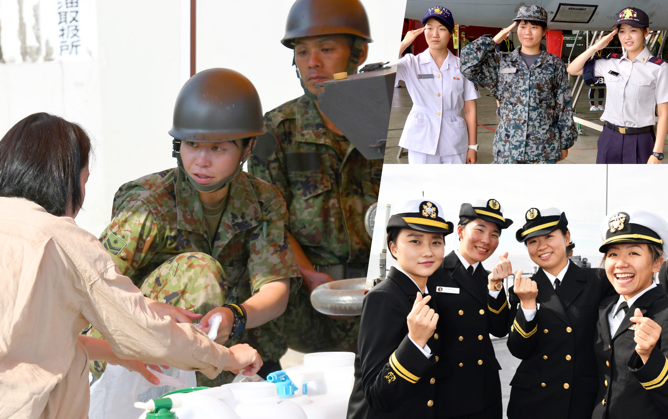 米海軍及び韓国海軍と交流した際の写真