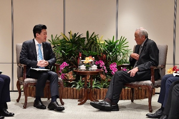 日シンガポール防衛相会談の様子
