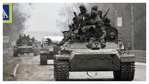 ウクライナ国内でのロシア軍の装甲車